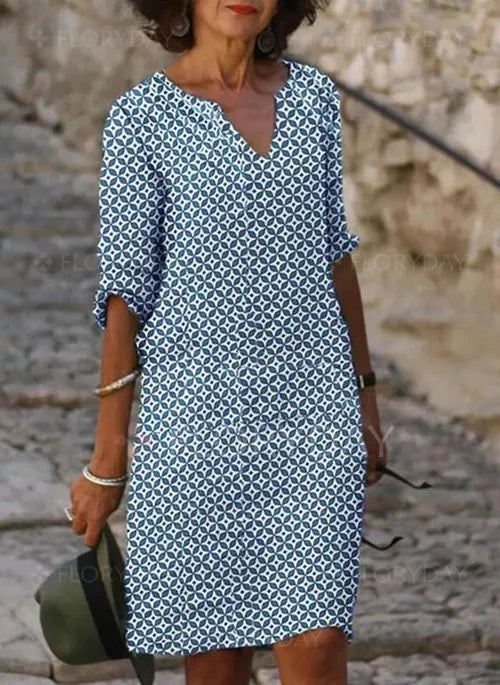 Celia | Vintage Split-Neck Zomerjurk