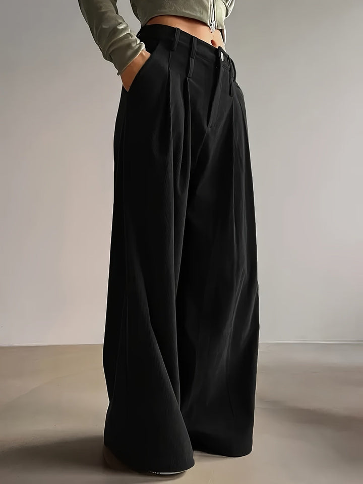 Celine | Geplooide Wijde Pantalon