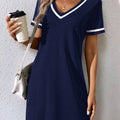 Corinne | V-Hals Kleurblok Shift Jurk
