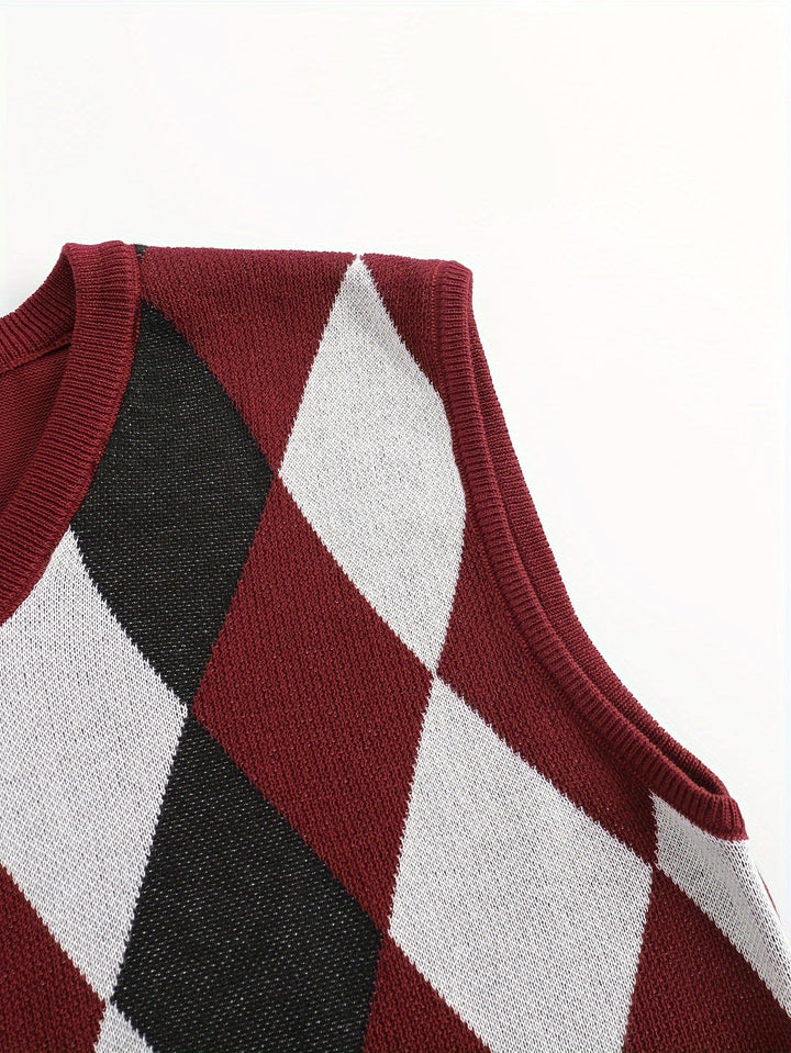 Chandler | Klassieke Argyle Trui Vest