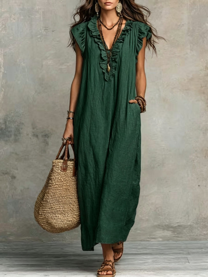 Marisol | Ruffled Bohemian Maxi Jurk