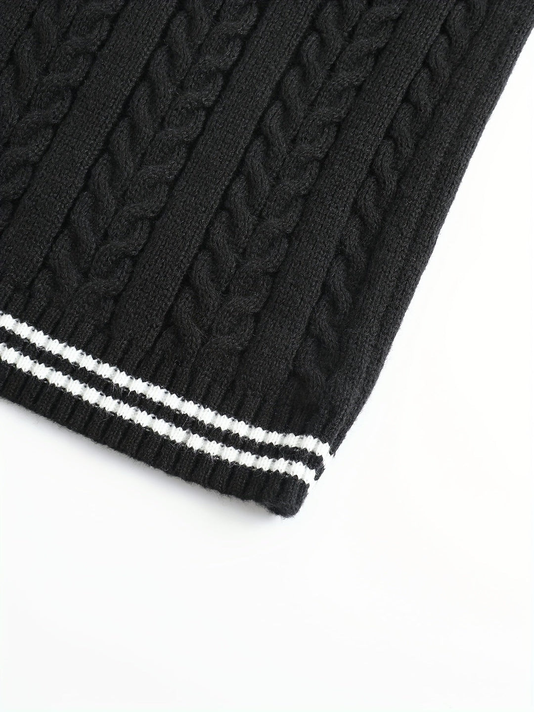 Gideon | Kabelgebreide V-Hals Sweater Vest