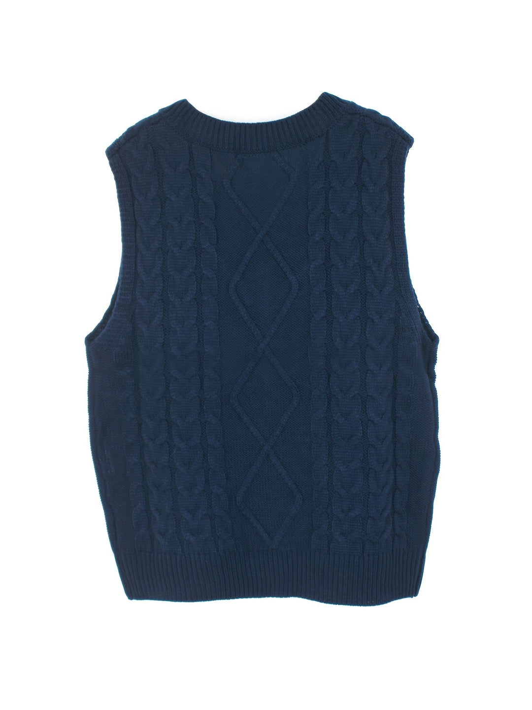 Cora | Gezellige Kabelgebreide V-Hals Sweater Vest