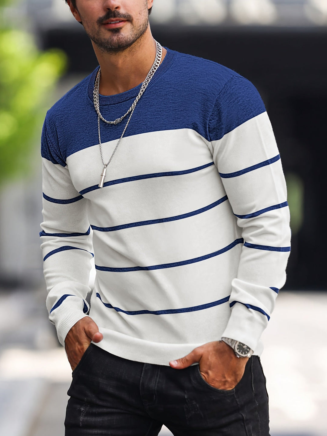 Henry | Gestreepte Crew Neck Trui