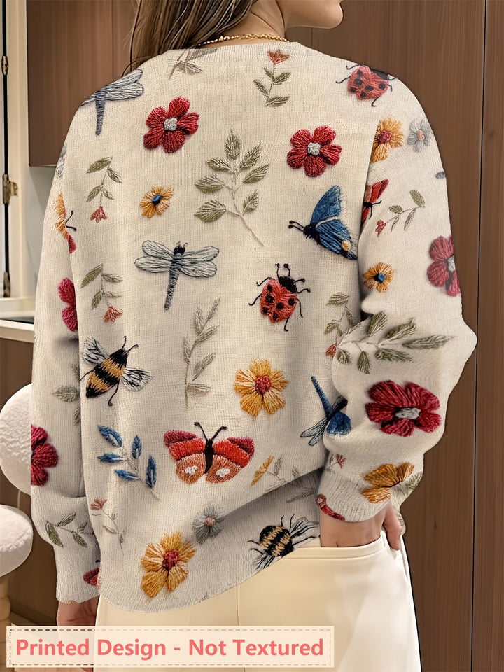 Elsie | Botanische Print Crewneck Trui