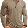 Reuben | Contrast-Stitch Lange Mouwen Henley