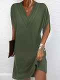 Emery | V-Hals Slit Mouw Mini Jurk