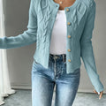 Eleanora | Kabelgebreide Knopen-Voorkant Cardigan