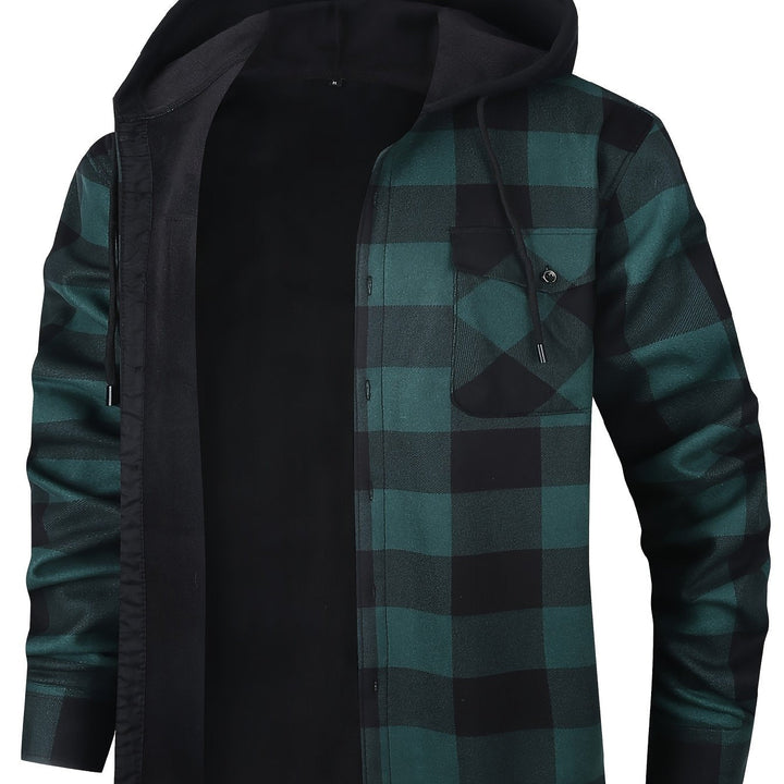 Desmond | Geruite Hooded Shirt Jacket