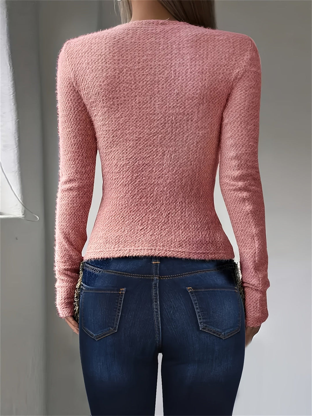 Noreen | Zachte Pluche Lange Mouwen Top