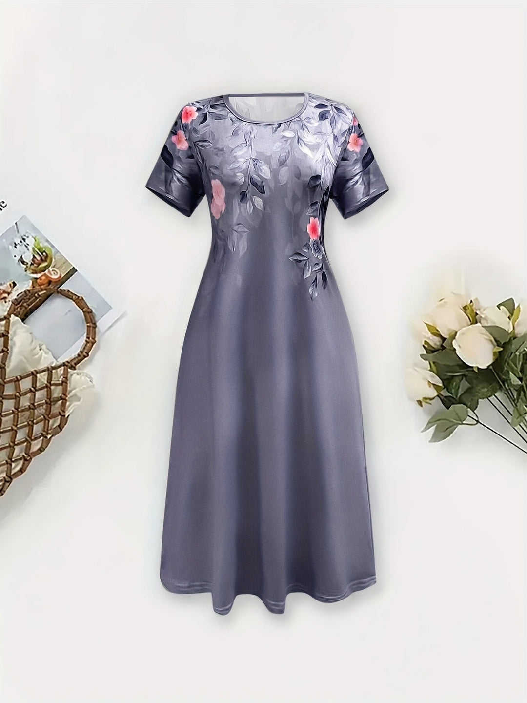 Marjorie | Elegante Bloemen A-Lijn Jurk