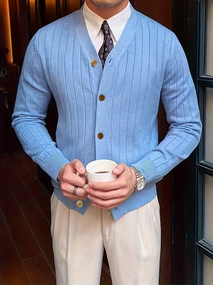 Arthur | Geribbelde Knopen Cardigan