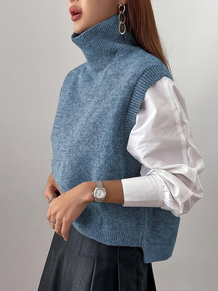 Farrah | Hoge Hals Sweater Vest