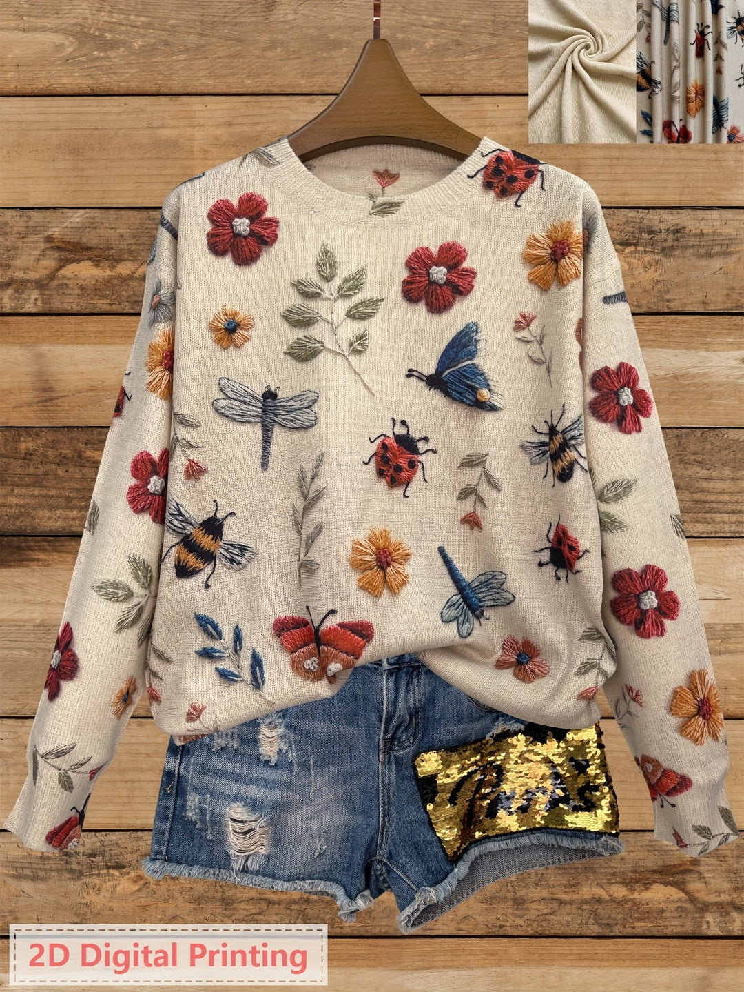 Elsie | Botanische Print Crewneck Trui