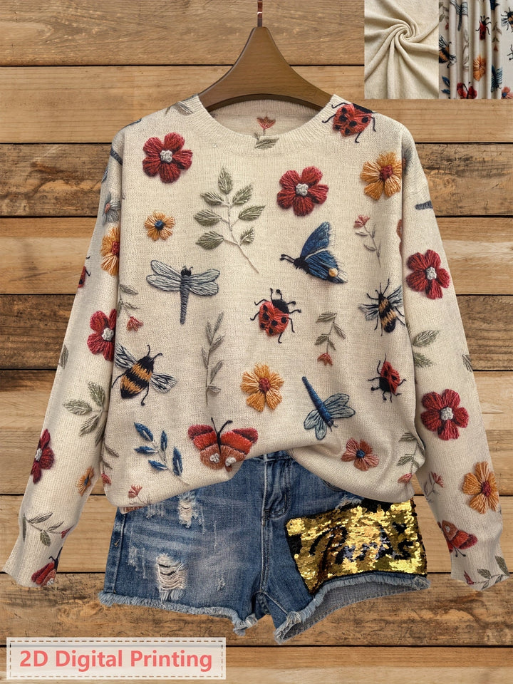 Elsie | Botanische Print Crewneck Trui