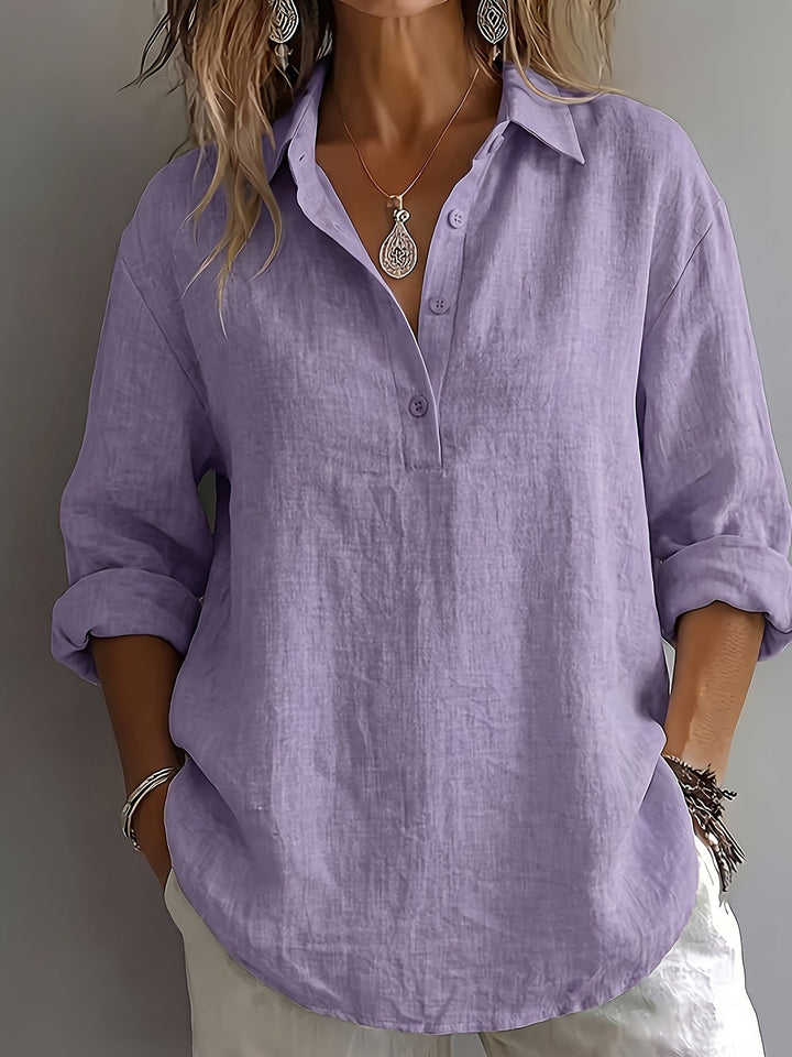 Freya | Ontspannen Blouse met Kraag