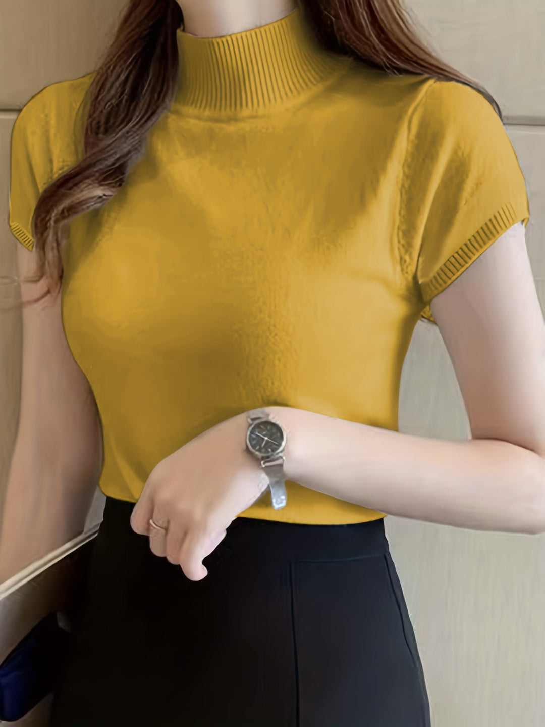 Della | Verfijnde Mock-Neck Top