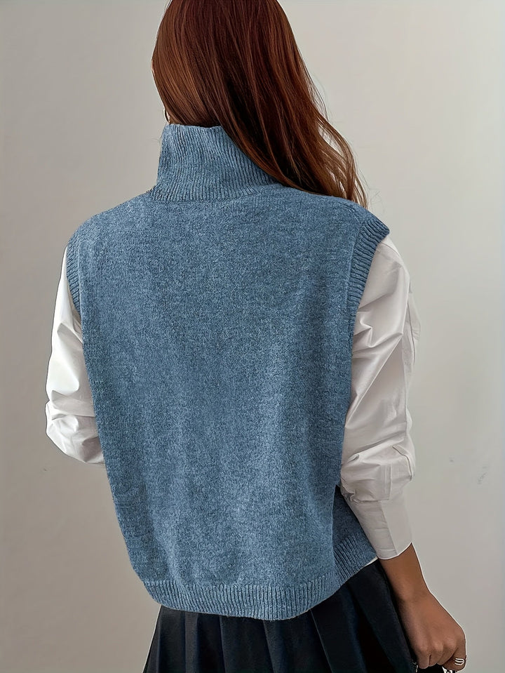 Farrah | Hoge Hals Sweater Vest