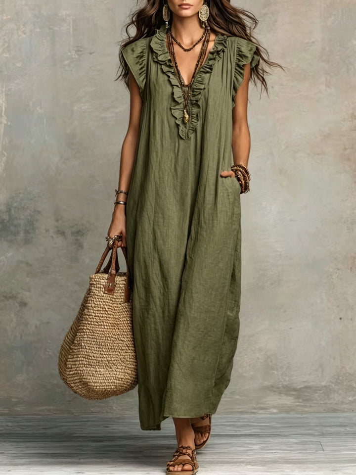 Marisol | Ruffled Bohemian Maxi Jurk
