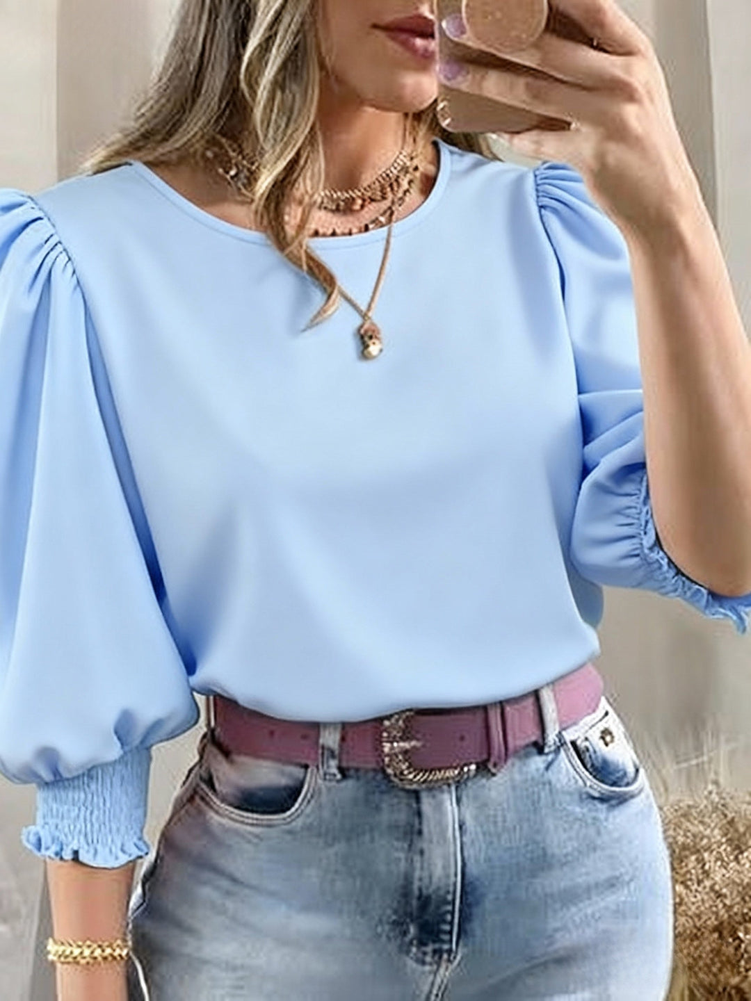 Ellen | Blouse met Pofmouwen