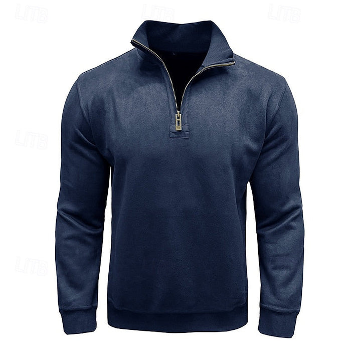 Caleb | Kwart-rits Sweatshirt met Staande Kraag