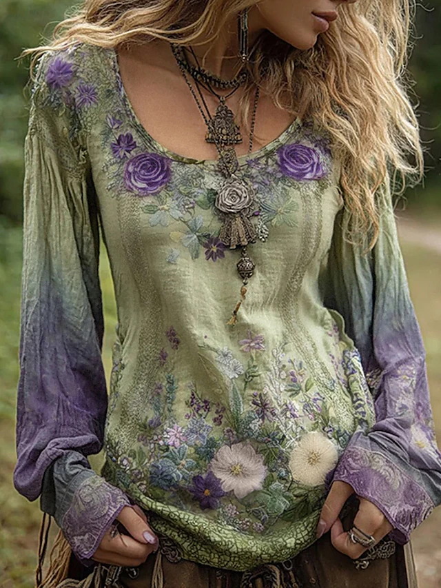 Sienna | Vintage Bloemen V-Hals Blouse