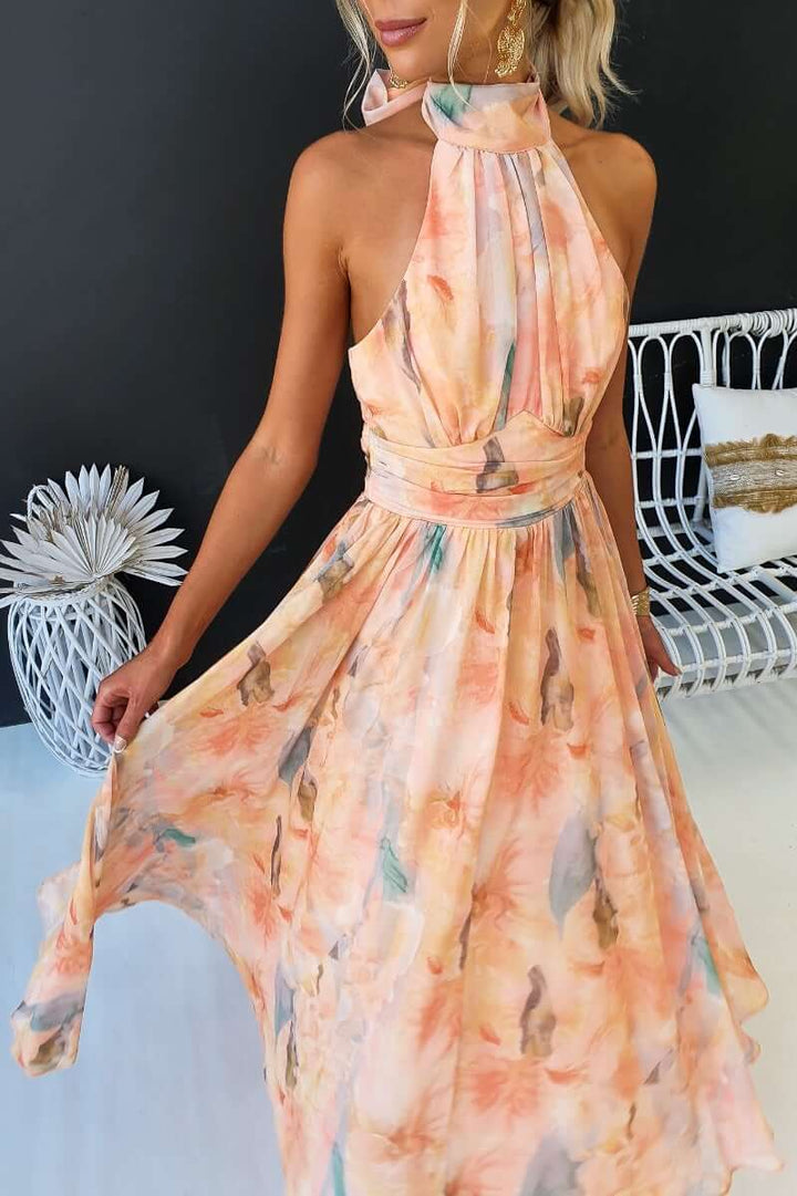 Alexandra | Elegante Sluitbare Hals Mouwloze Jurk