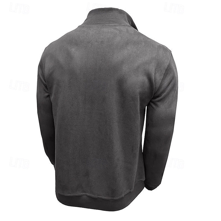Caleb | Kwart-rits Sweatshirt met Staande Kraag