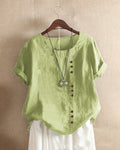 Olivia | Moeiteloze Knopdetail Zomerblouse