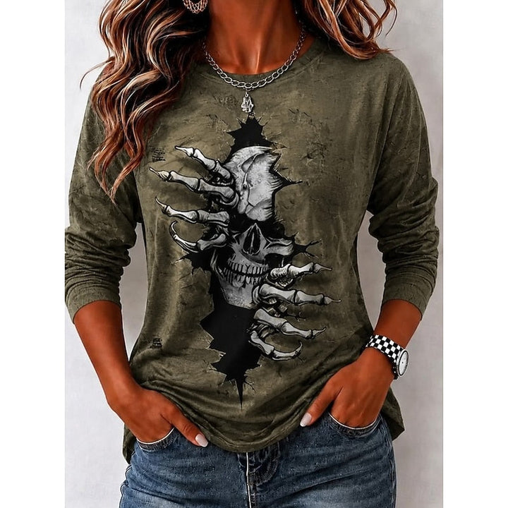 Selene | Halloween Skull Lange Mouwen Top