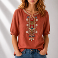 Lucia | Bloemige Geborduurde Blouse