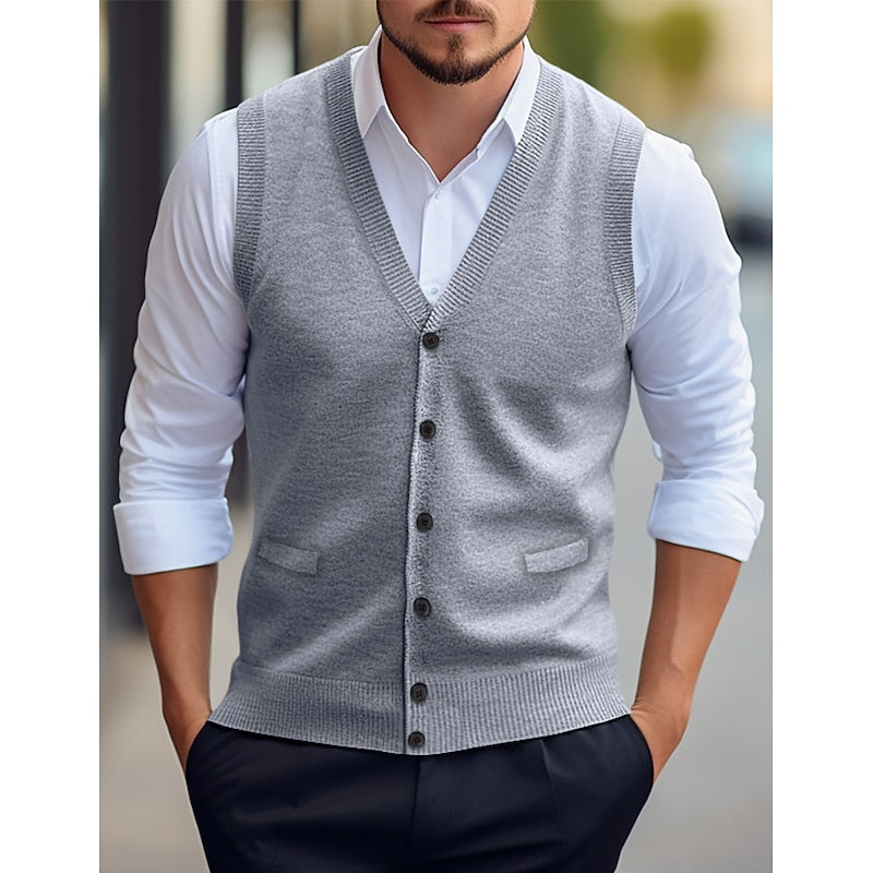 Leonard | Geknoopte V-Hals Sweater Vest
