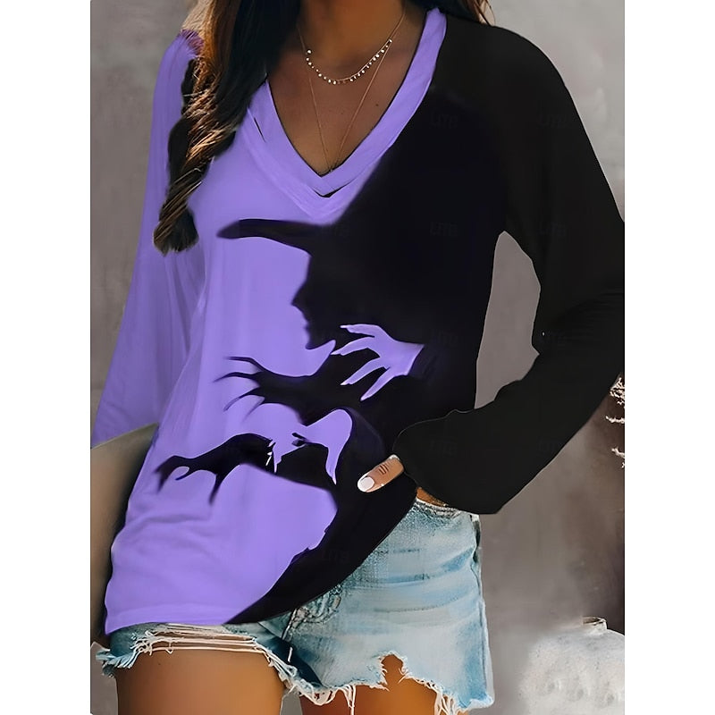 Odessa | Halloween Grafische V-Hals Top