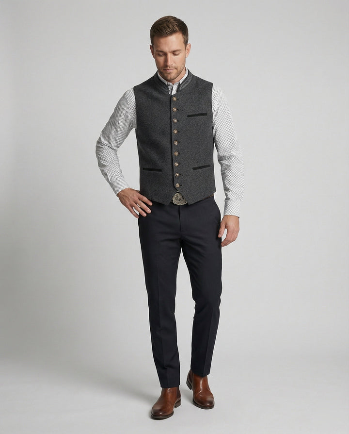 Frederick | Traditionele Staande-Kraag Vest