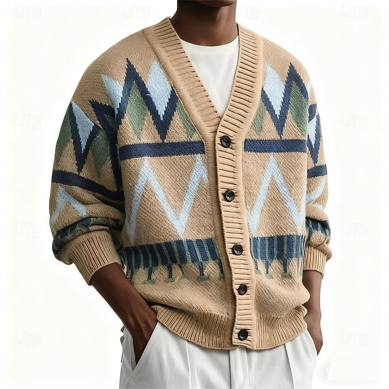 Marcus | Patroon Knopen Cardigan