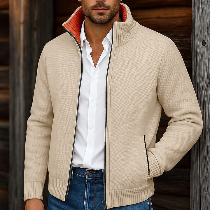 Gregory | Staande Kraag Rits Cardigan