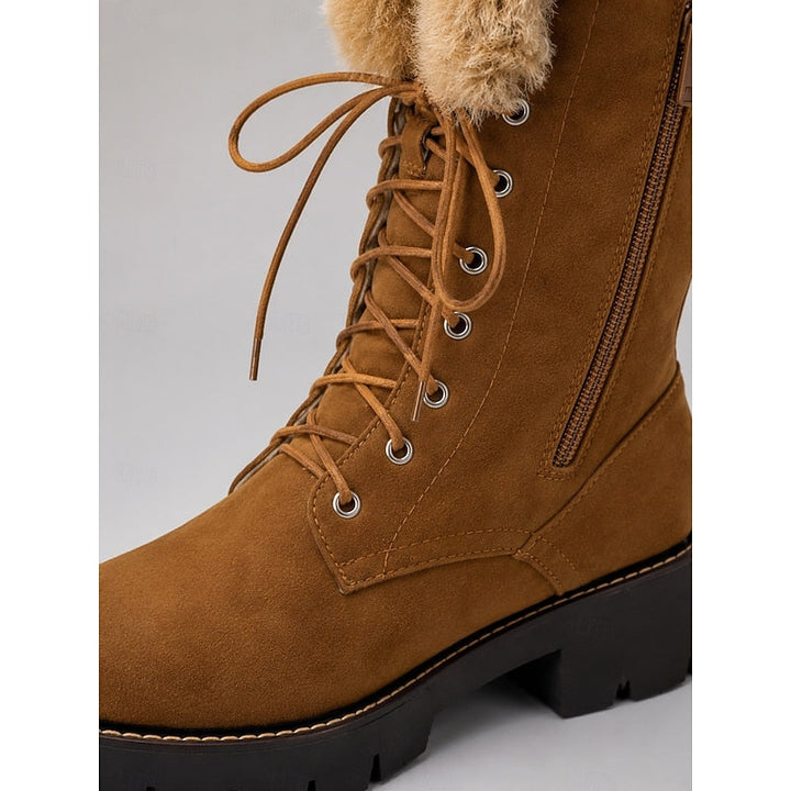 Aurelia | Gezellige Veterschoenen tot de Knie voor de Winter