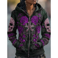 Willow | Skull & Rose Halloween Zip-Up Hoodie
