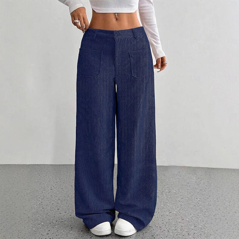 Rosalie | Brede-Pijpen Hoge Taille Broek