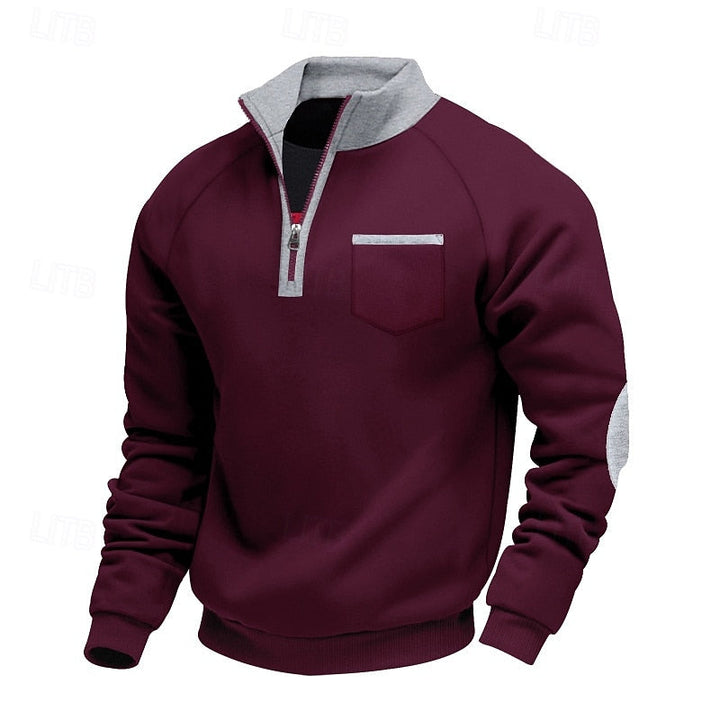 Keith | Kwart-Zip Kleurblok Pullover