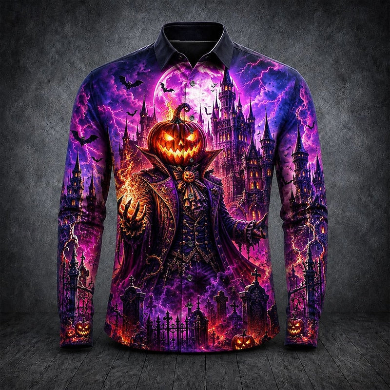Thatcher | Halloween Gothische Print Lange Mouwen Shirt
