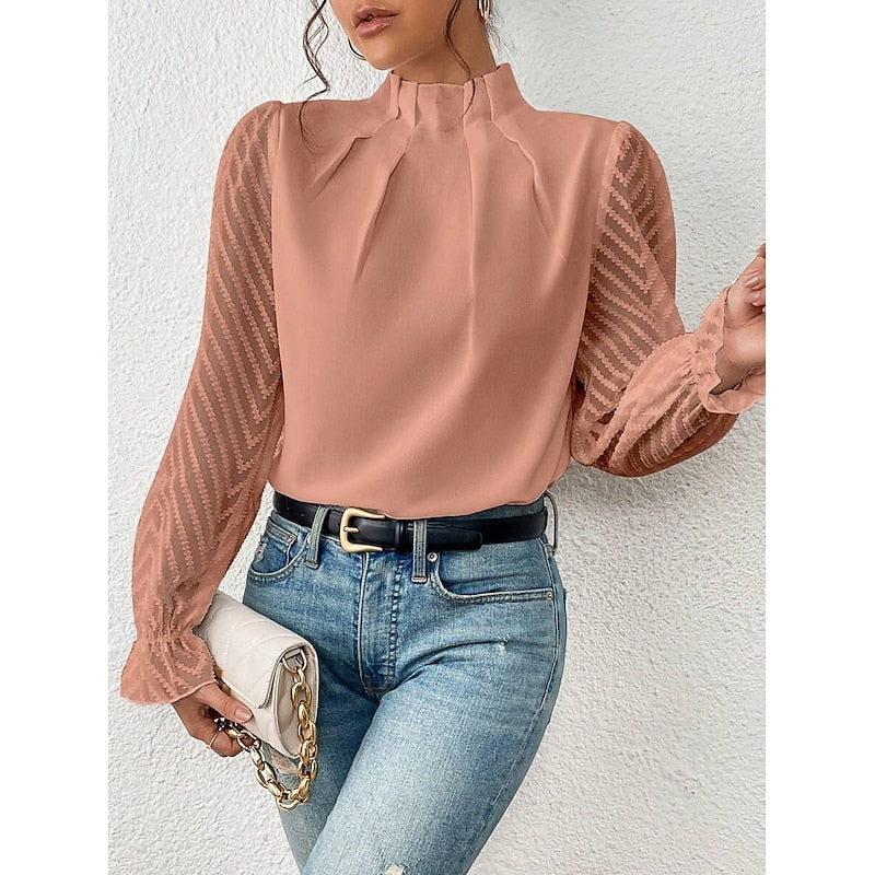 Elspeth | Elegante Hoge Hals Blouse