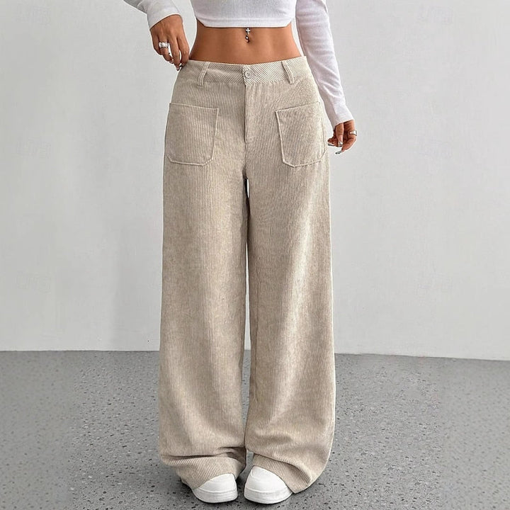 Rosalie | Brede-Pijpen Hoge Taille Broek