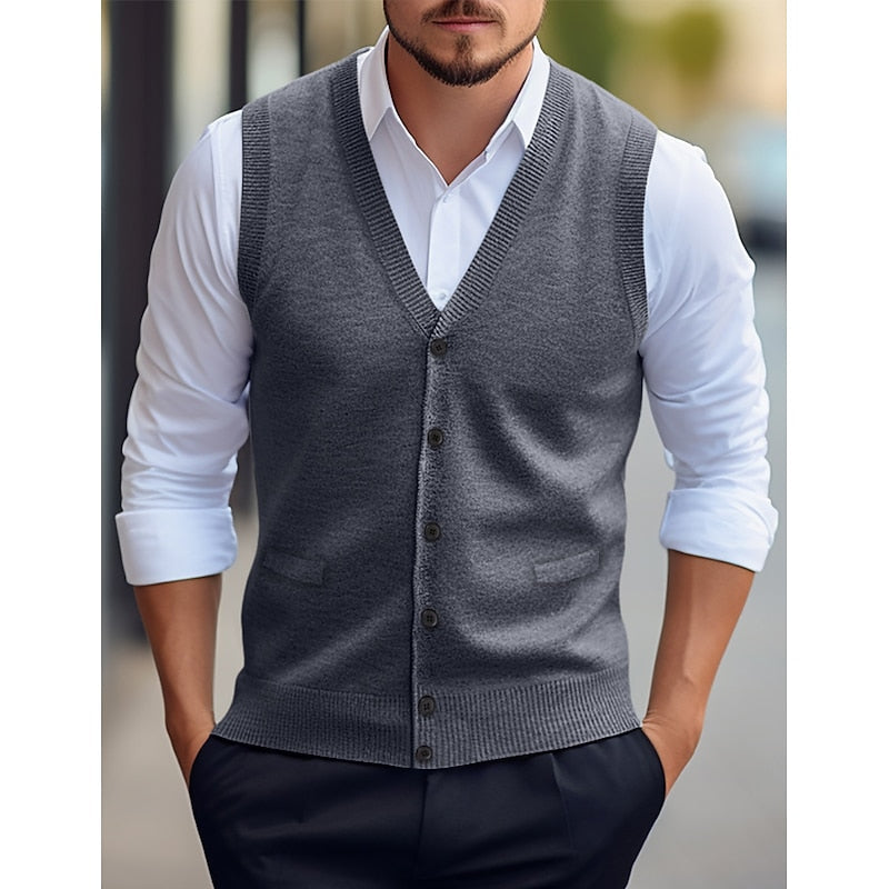 Leonard | Geknoopte V-Hals Sweater Vest