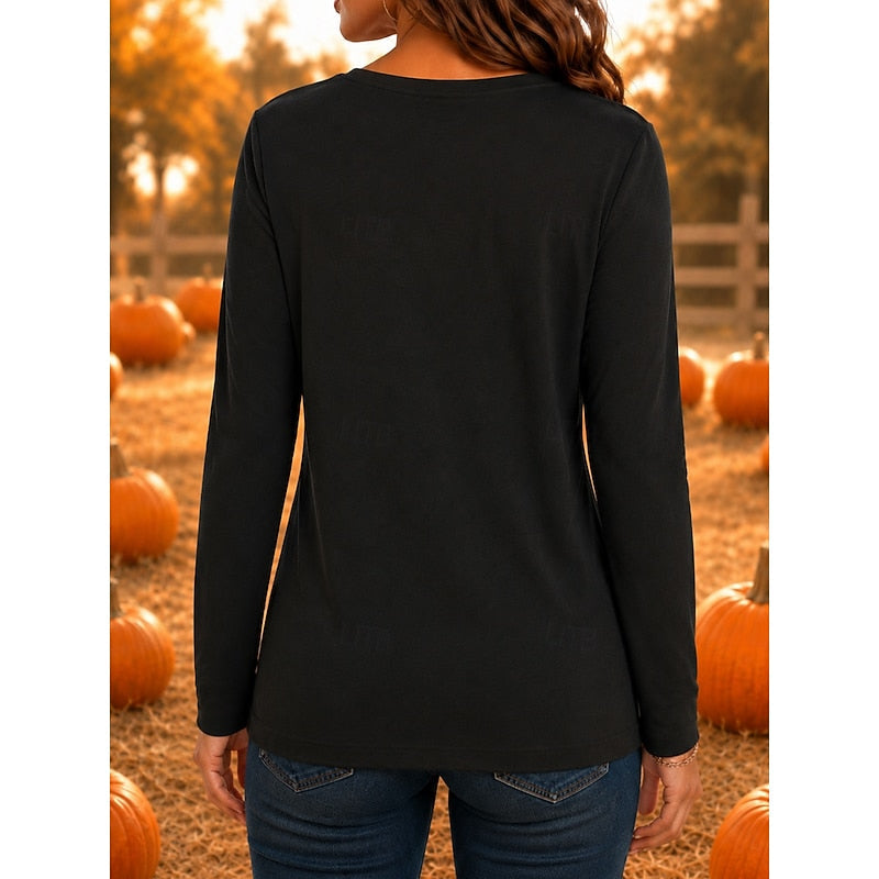 Fern | Halloween Heks Grafisch Lange Mouw Top