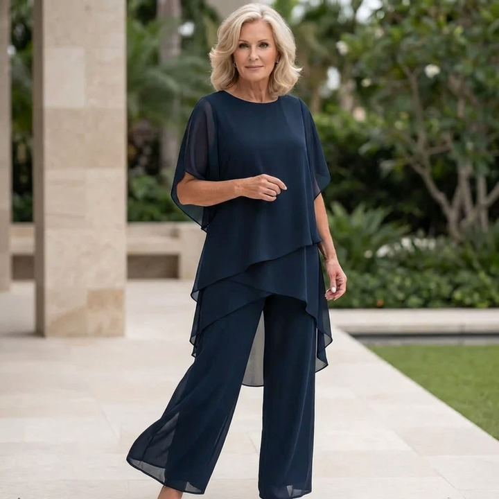 Valeria | Elegante Drapé Palazzo Broek Set