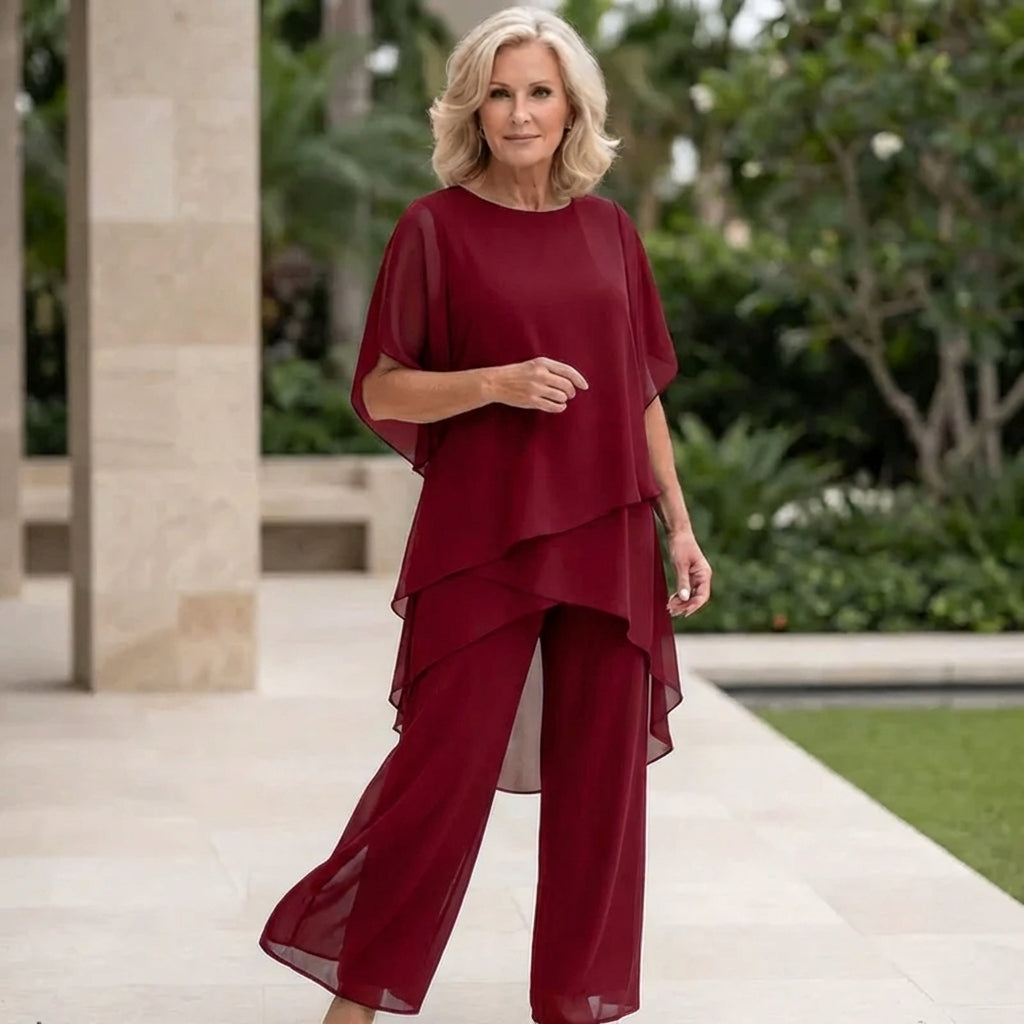 Valeria | Elegante Drapé Palazzo Broek Set