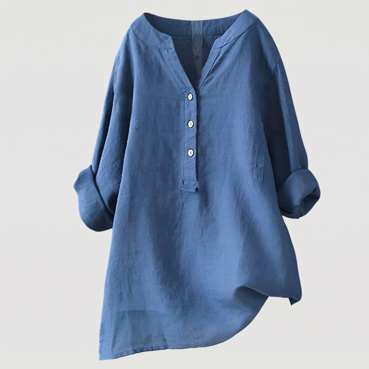 Carina | Verfijnde V-Hals Knopshirt