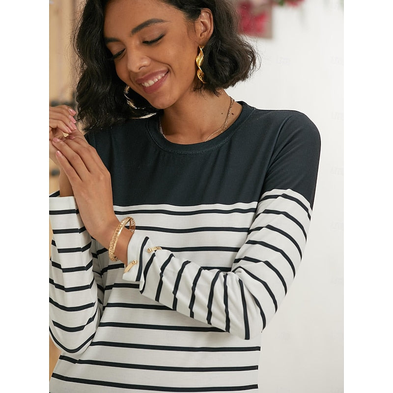 Constance | Gestreepte Lange Mouwen Top