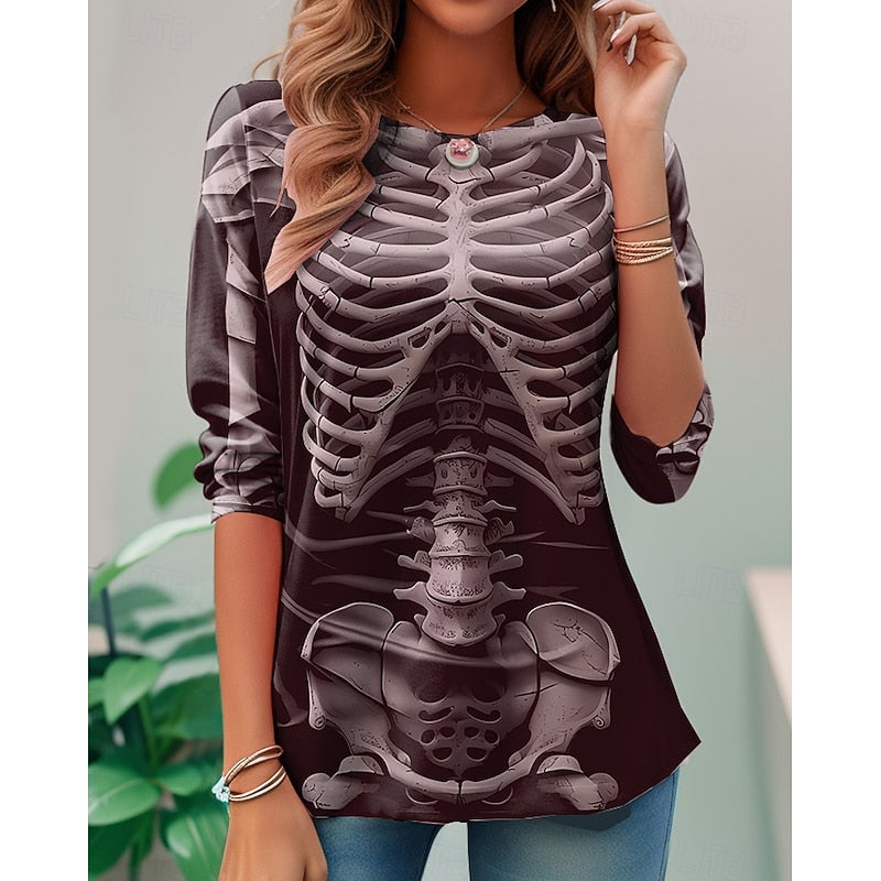 Iris | Halloween Skelet Lange Mouwen Top